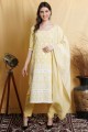 salwar kameez en coton avec miroir jaune