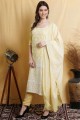 salwar kameez en coton avec miroir jaune