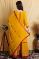 costume palazzo en mousseline de soie chinon jaune avec miroir