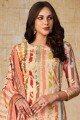 costume patiala multicolore en mousseline imprimée numérique