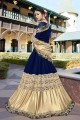 bleu et beige couleur sari tissu fantaisie
