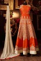 soie orange, costume Anarkali