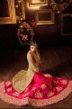 soie rose costume Anarkali