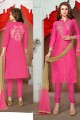 costume coton vernis couleur rose churidar