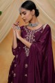 costume palazzo en mousseline de soie violet