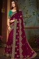 couleur pourpre vichitra saris en soie