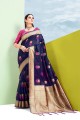 nylon couleur bleue nevy saris en soie