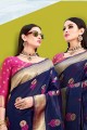 nylon couleur bleue nevy saris en soie