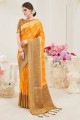 nylon saris en soie de couleur jaune