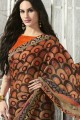 mousseline de soie couleur brune brasso sari
