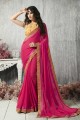 mousseline de soie couleur rose brasso sari