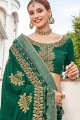 couleur verte forêt twon ton art saris en soie