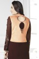 costume de couleur brune georgette churidar