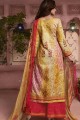 jaune, costume Patiala pur coton couleur multi couleur