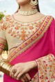 couleur rose rose georgette sari