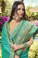 rangoli de couleur verte, l'art saris en soie
