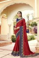 couleur rouge rangoli, art saris en soie