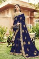 georgette couleur bleue nevy sari
