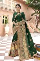 couleur verte forêt georgette sari