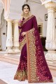 couleur pourpre georgette sari