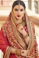 art couleur rouge soie, sari net