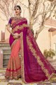 multi couleur deux tons art saris en soie