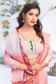 couleur rose pur lin sari