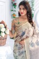 multi couleur lin pur sari
