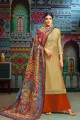 couleur or costume modal palazzo coton Chanderi