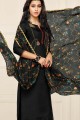 costume de couleur noire en coton Chanderi churidar