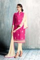 costume coton pc couleur rose churidar