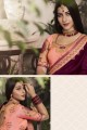 couleur pourpre soie fantaisie georgette sari