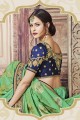 couleur vert clair lourd Banarasi sari de soie