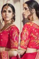 couleur rouge lourd Banarasi sari de soie