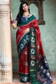 saris de soie en rouge avec tissage