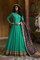 vert faux couleur aqua costume georgette Anarkali