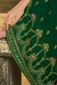 costume georgette de satin de couleur verte palazzo