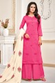 pur coton couleur rose jaam costume palazzo de soie