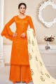 pur coton orange jaam costume palazzo de soie