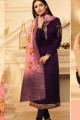 violette en satin couleur costume palazzo georgette