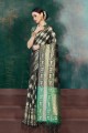 noir, couleur verte Banarasi saris en soie