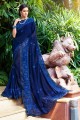couleur bleue georgete sari