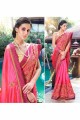 couleur rose georgete sari
