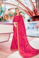 couleur magenta georgette sari
