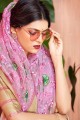 couleur rose orgenza saris en soie