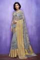 couleur gris orgenza soie sari