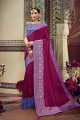 couleur violette douce dolla sari de soie