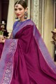 couleur violette douce dolla sari de soie