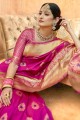 magenta sari de base de soie de couleur