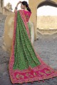 pierre, miroir banarasi soie sari en vert